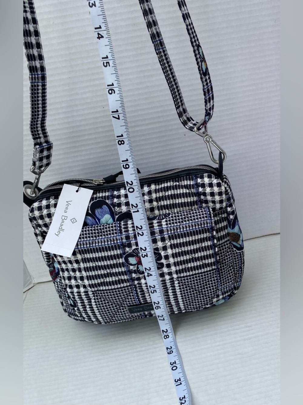 Vera Bradley Black and White Checkered Crossbody Bag - Picture 11 of 15
